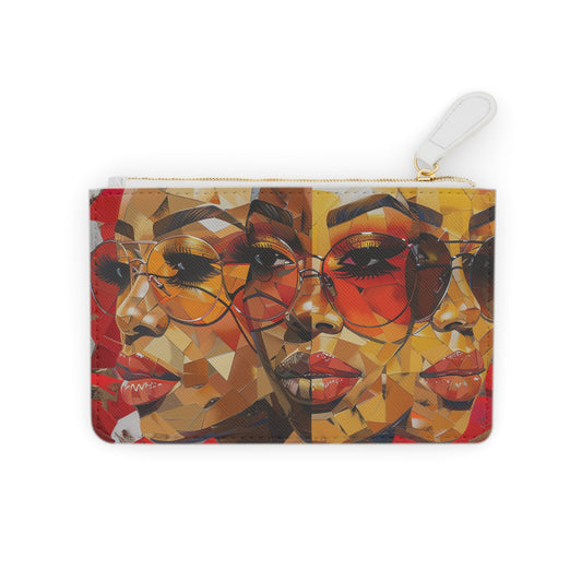 Red Mosaic Women Mini Clutch Bag