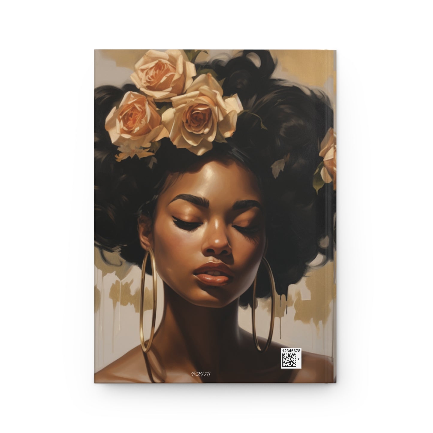 Beautiful Black Woman (Gold Flowers #4) Journal  | Black Art | Black Woman Art | Gratitude Journal | Self-Care | Black Owned