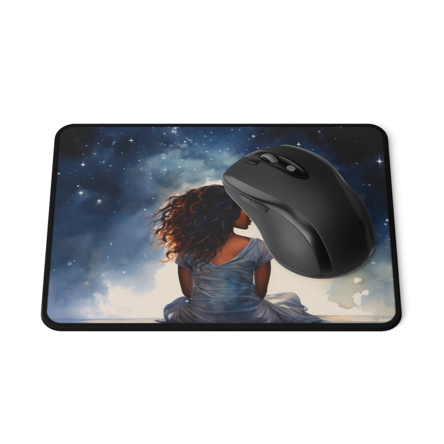 Beautiful Black Moonlight Diva Mouse Pad