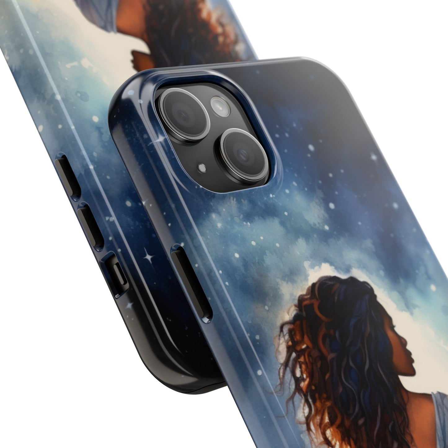 Beautiful Black Woman and Starry Night Tough Phone Case