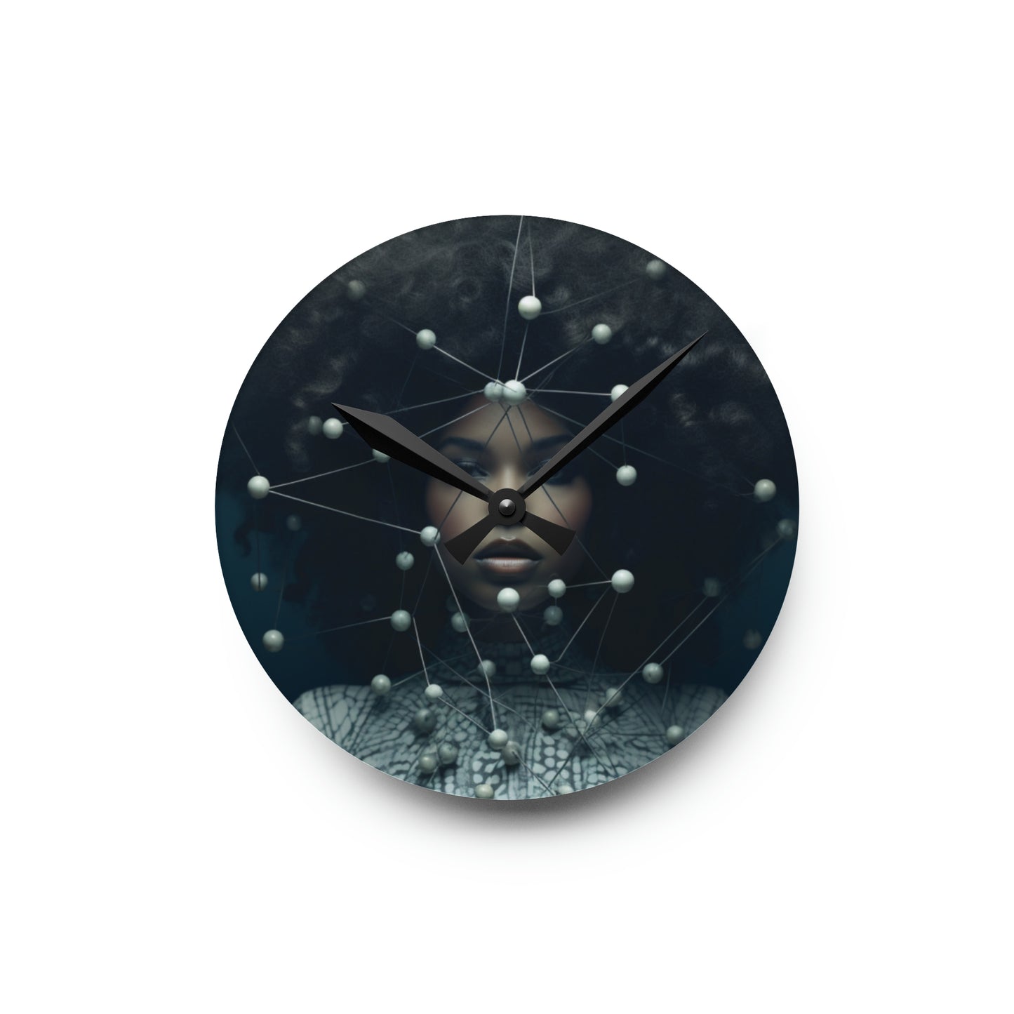 Futuristic Warrior Queen Acrylic Wall Clock