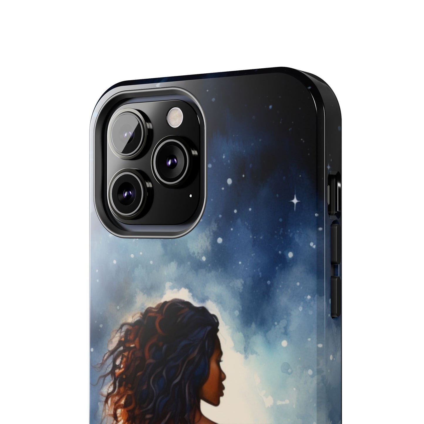 Beautiful Black Woman and Starry Night Tough Phone Case