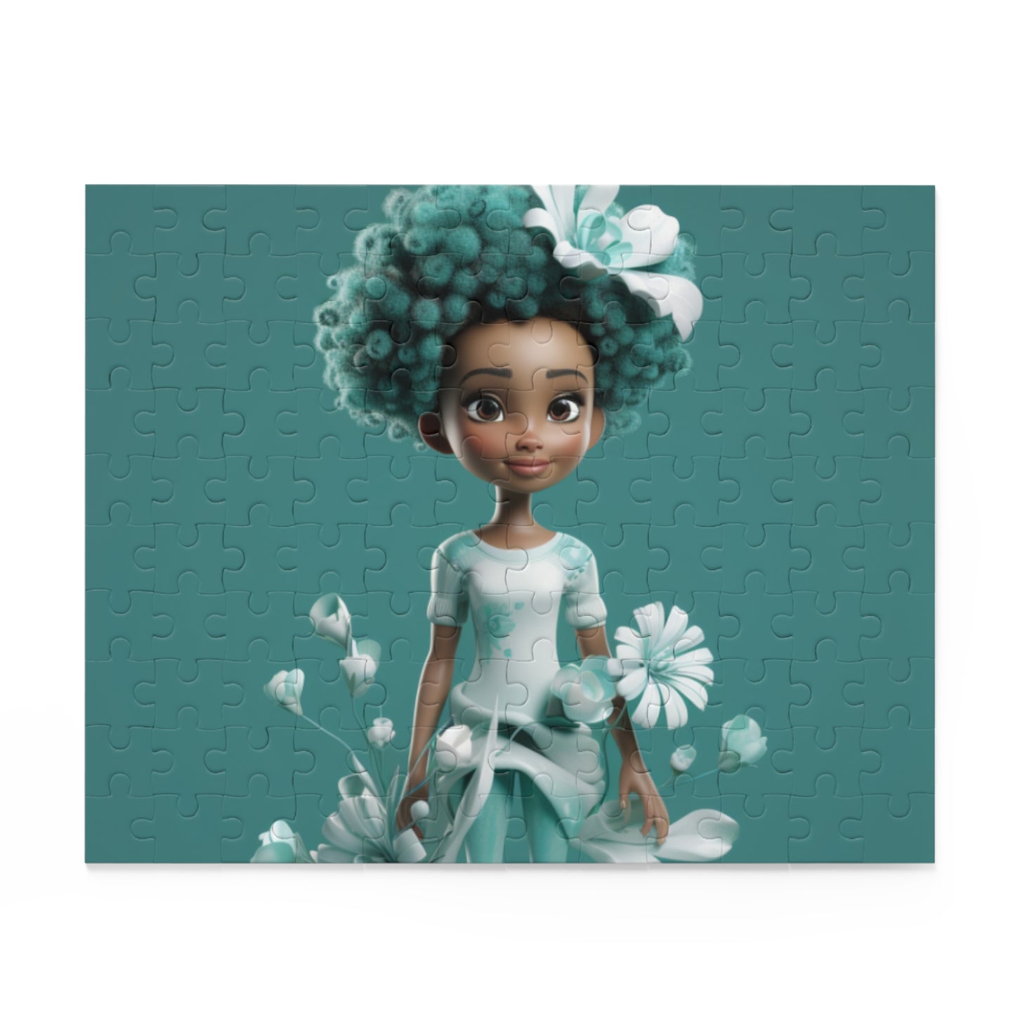 Beautiful Black Fairy (Teal) Jigsaw Puzzle (120, 252, 500-Piece)