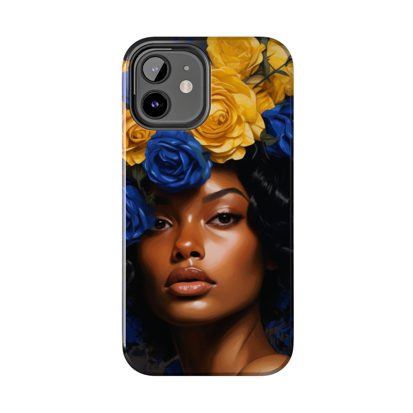 Stunning in Blue and Gold Beautiful Black Woman Tough Phone Case