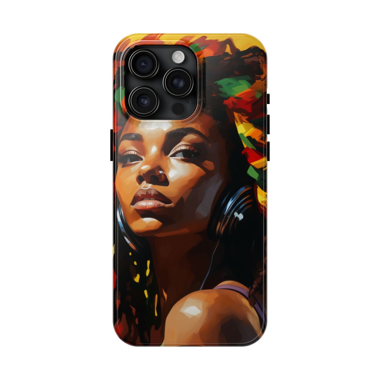 Beautiful Black Rasta Diva Tough Phone Case