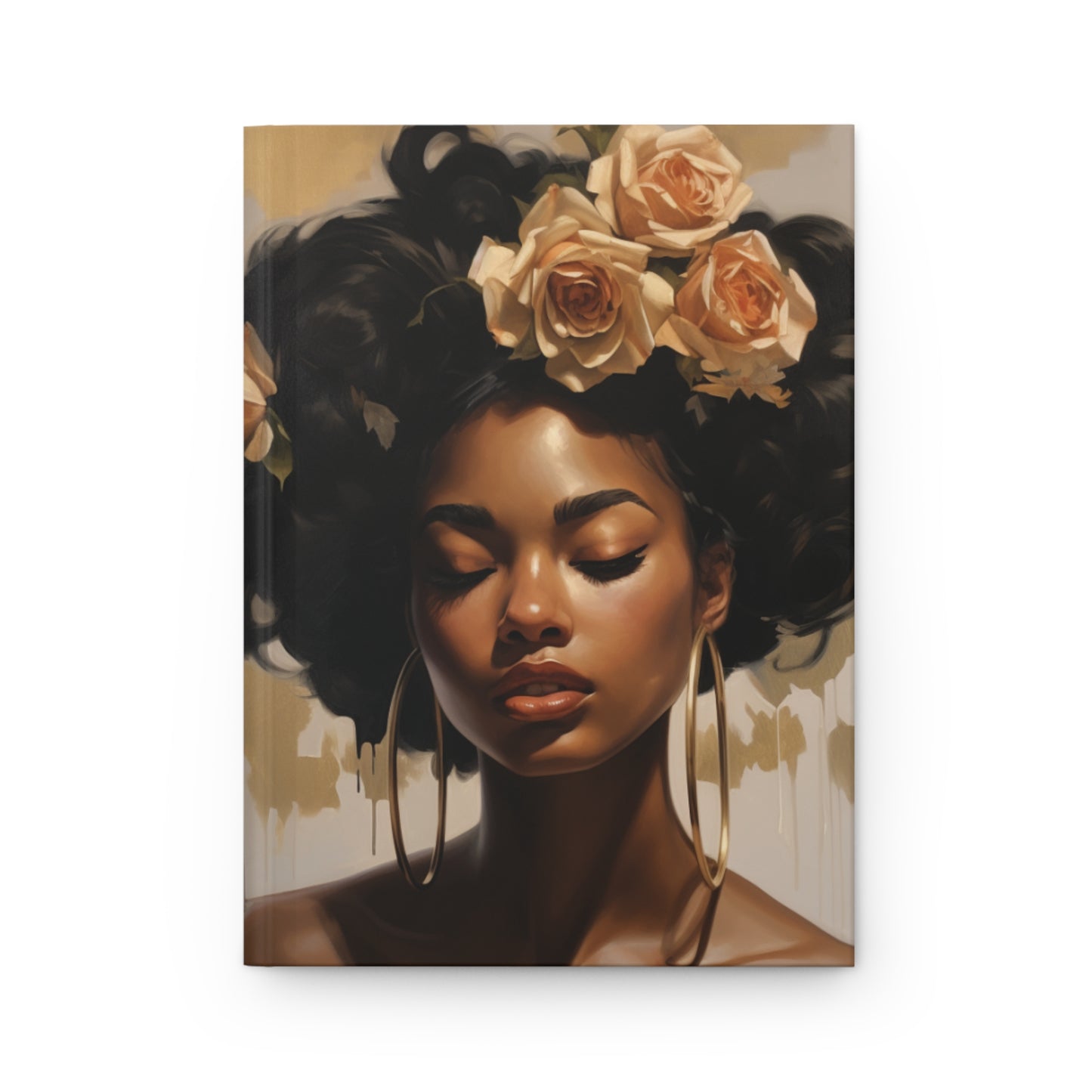 Beautiful Black Woman (Gold Flowers #4) Journal  | Black Art | Black Woman Art | Gratitude Journal | Self-Care | Black Owned