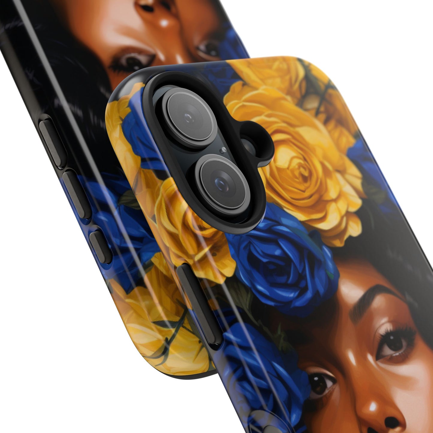 Stunning in Blue and Gold Beautiful Black Woman Tough Phone Case