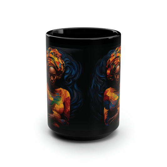 Colorful Black Queen Coffee Mug, 15oz