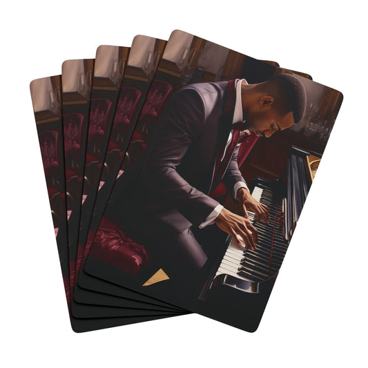 Jazzy Piano Man Poker Playing Cards - Stylish Design for Card Games