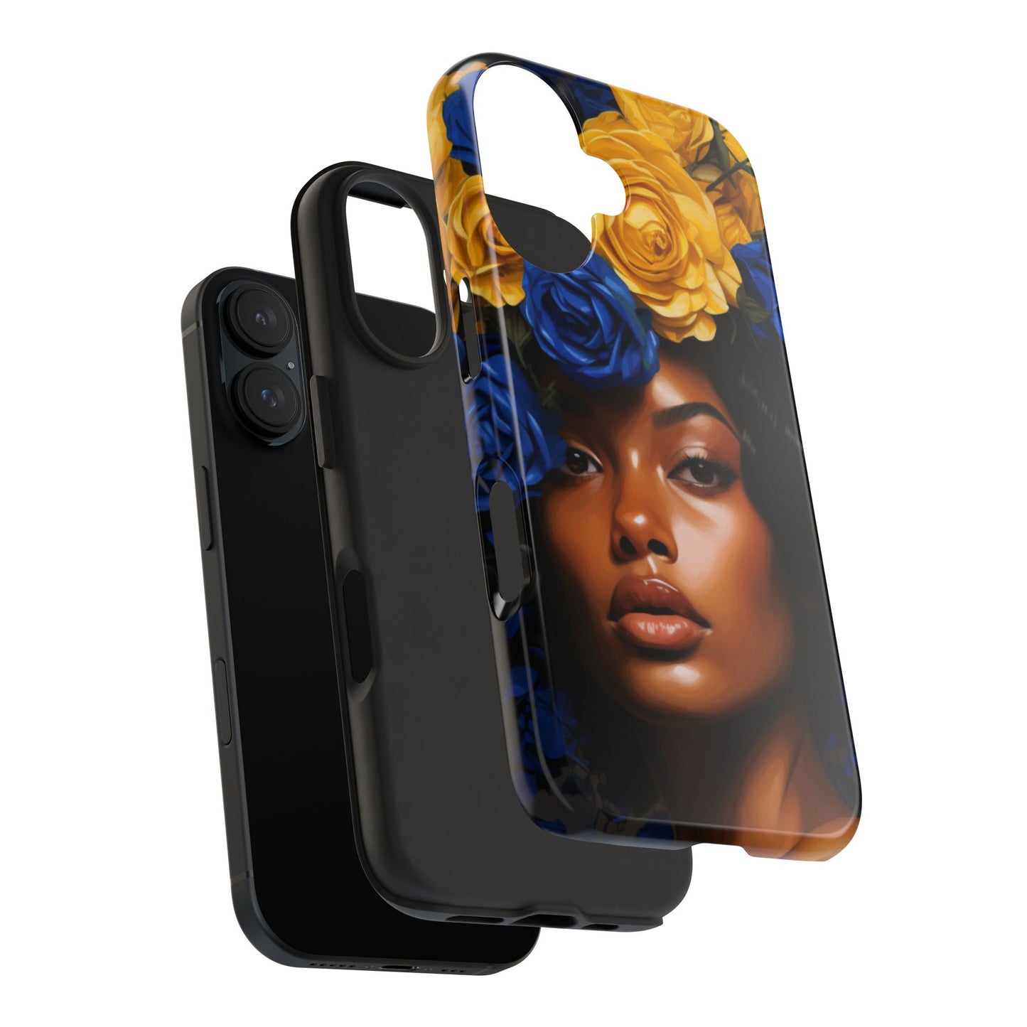 Stunning in Blue and Gold Beautiful Black Woman Tough Phone Case