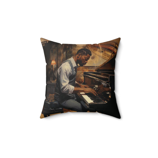 Jazzy Piano Spun Polyester Square Pillow