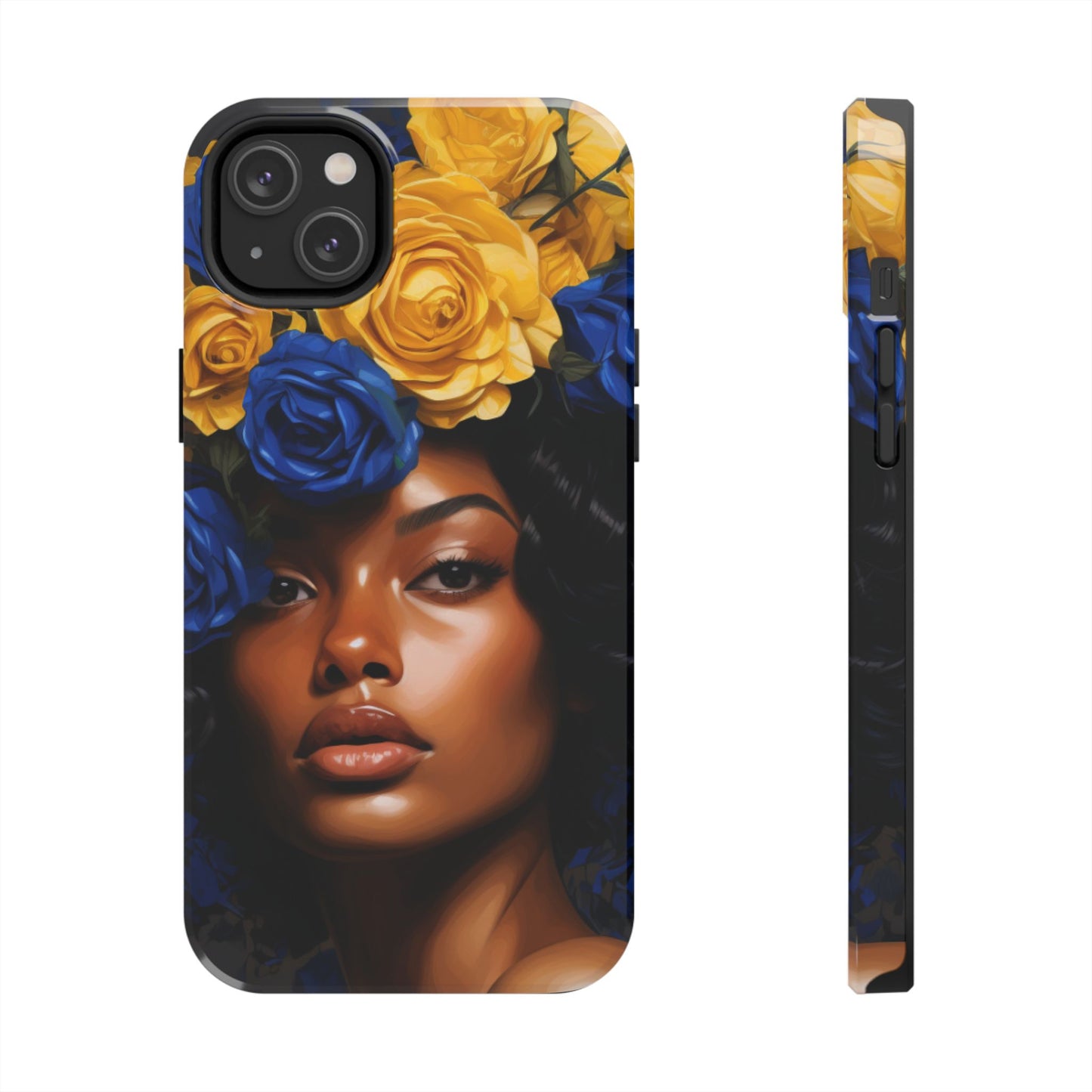 Stunning in Blue and Gold Beautiful Black Woman Tough Phone Case