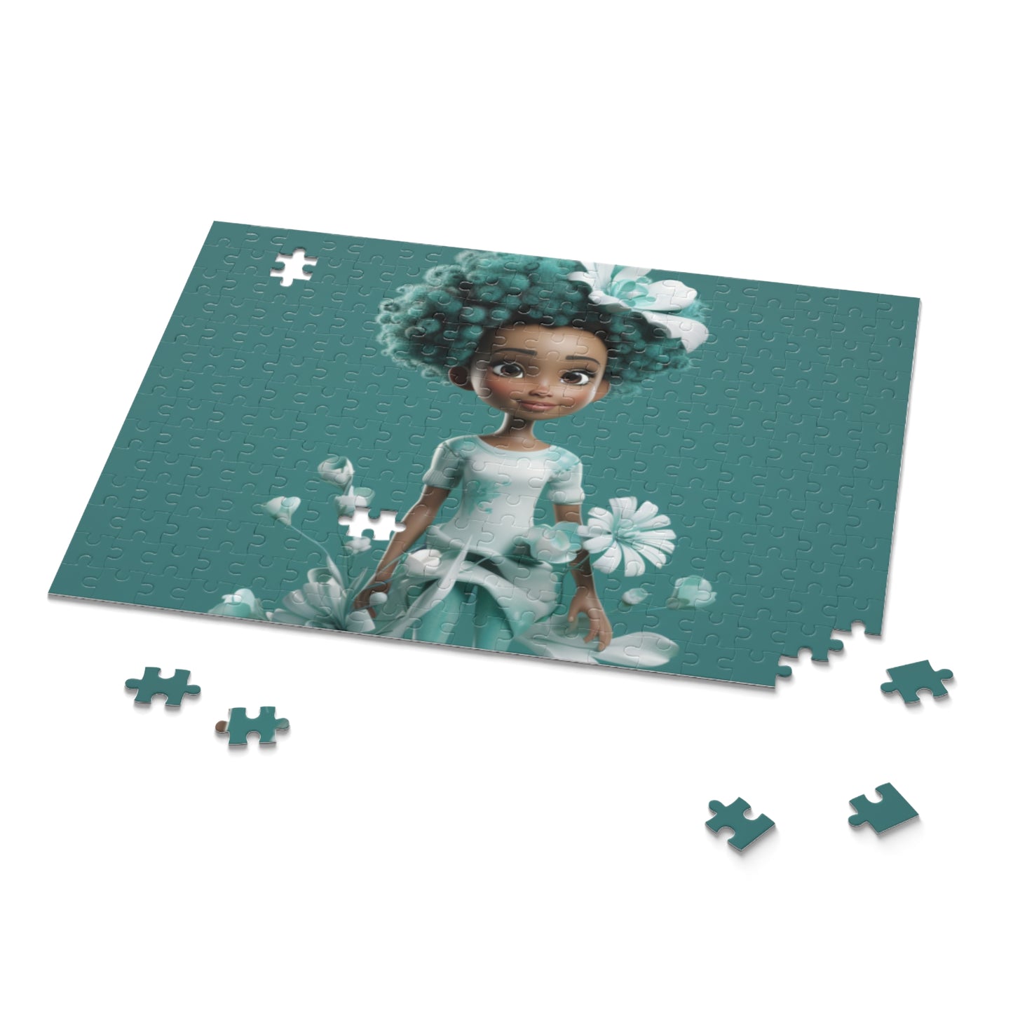 Beautiful Black Fairy (Teal) Jigsaw Puzzle (120, 252, 500-Piece)