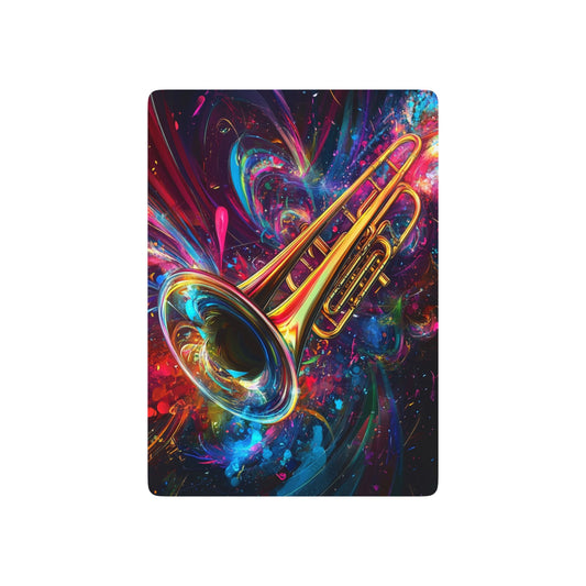 Colorful Jazzy Trombone Elegant Poker Playing Cards - Stylish Design for Card Games