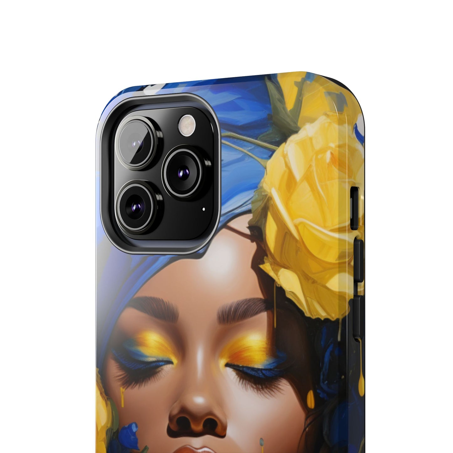 Stunning in Blue and Gold Beautiful Black Woman Tough Phone Case