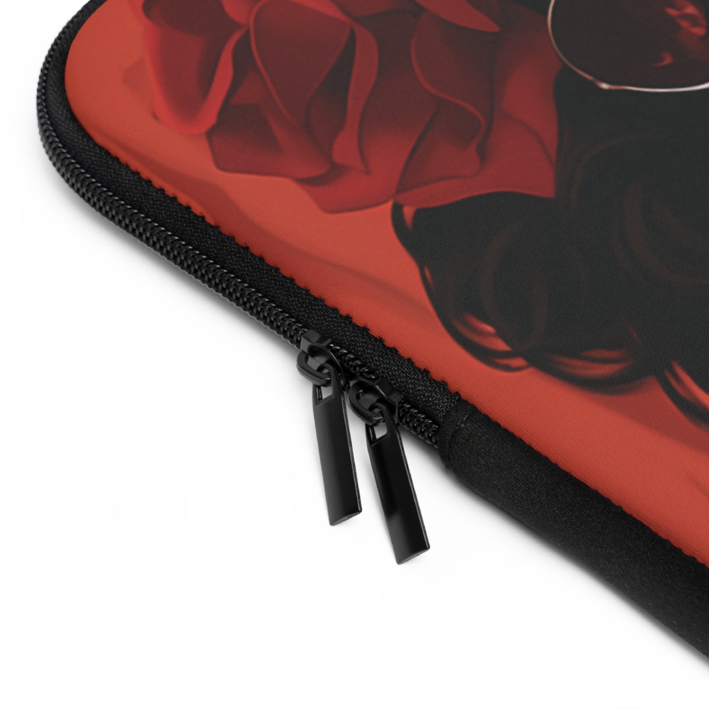 Beautiful Black Woman With Red Flowers Laptop Sleeve