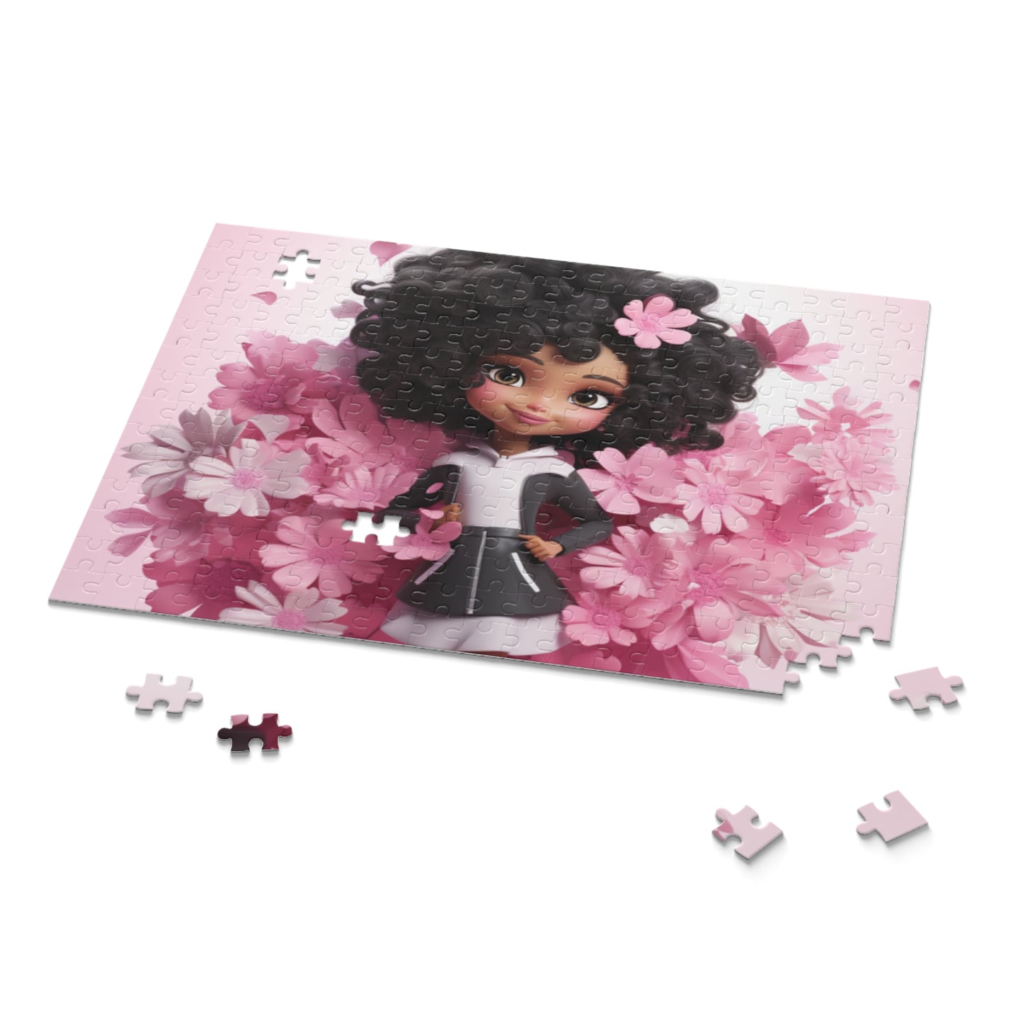 Beautiful Black Fairy (Pink) Jigsaw Puzzle (120, 252, 500-Piece)