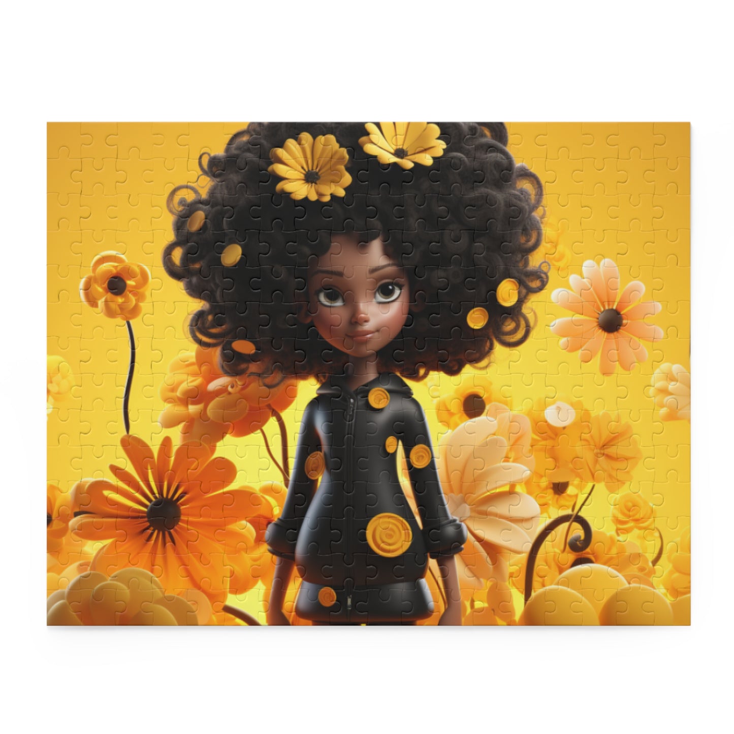 Beautiful Black Fairy (Yellow and Black) Jigsaw Puzzle (120, 252, 500-Piece)