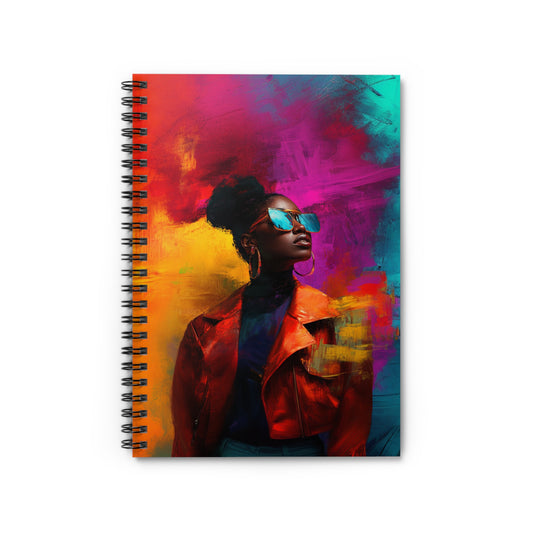 Colorful Diva Profile Spiral Notebook - Ruled Line