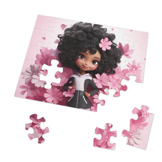 Beautiful Black Fairy (Pink) Jigsaw Puzzle - 30 Pieces