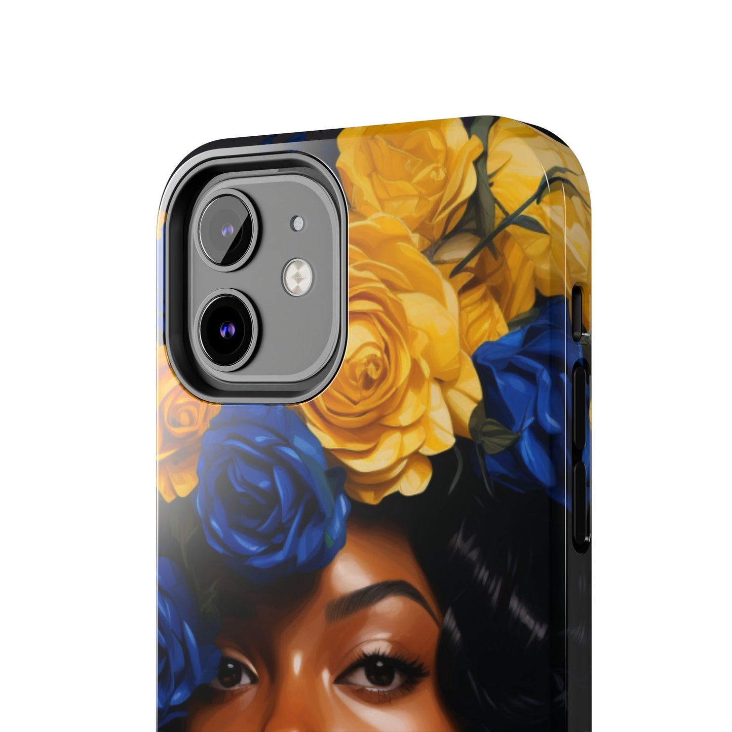 Stunning in Blue and Gold Beautiful Black Woman Tough Phone Case