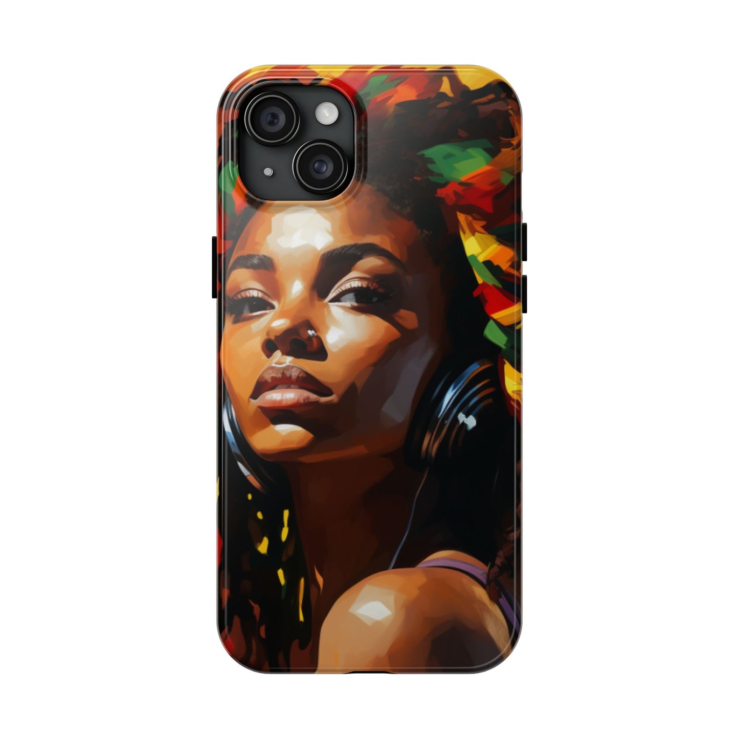 Beautiful Black Rasta Diva Tough Phone Case