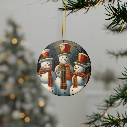 Snowmen Ceramic Ornaments (1pc, 3pcs, 5pcs) | Christmas Ornaments |  Christmas