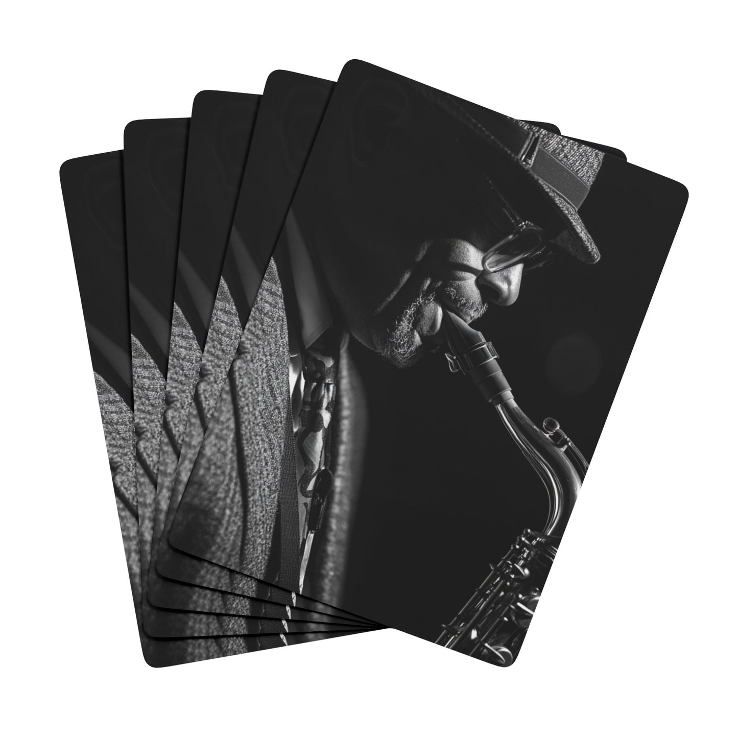 Soulful Sax Man Elegant Poker Playing Cards - Stylish Design for Card Games