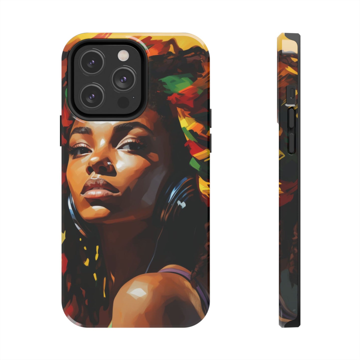 Beautiful Black Rasta Diva Tough Phone Case