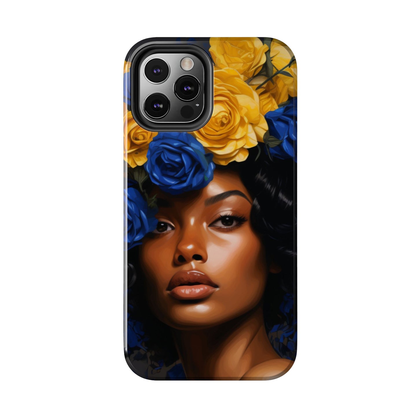 Stunning in Blue and Gold Beautiful Black Woman Tough Phone Case