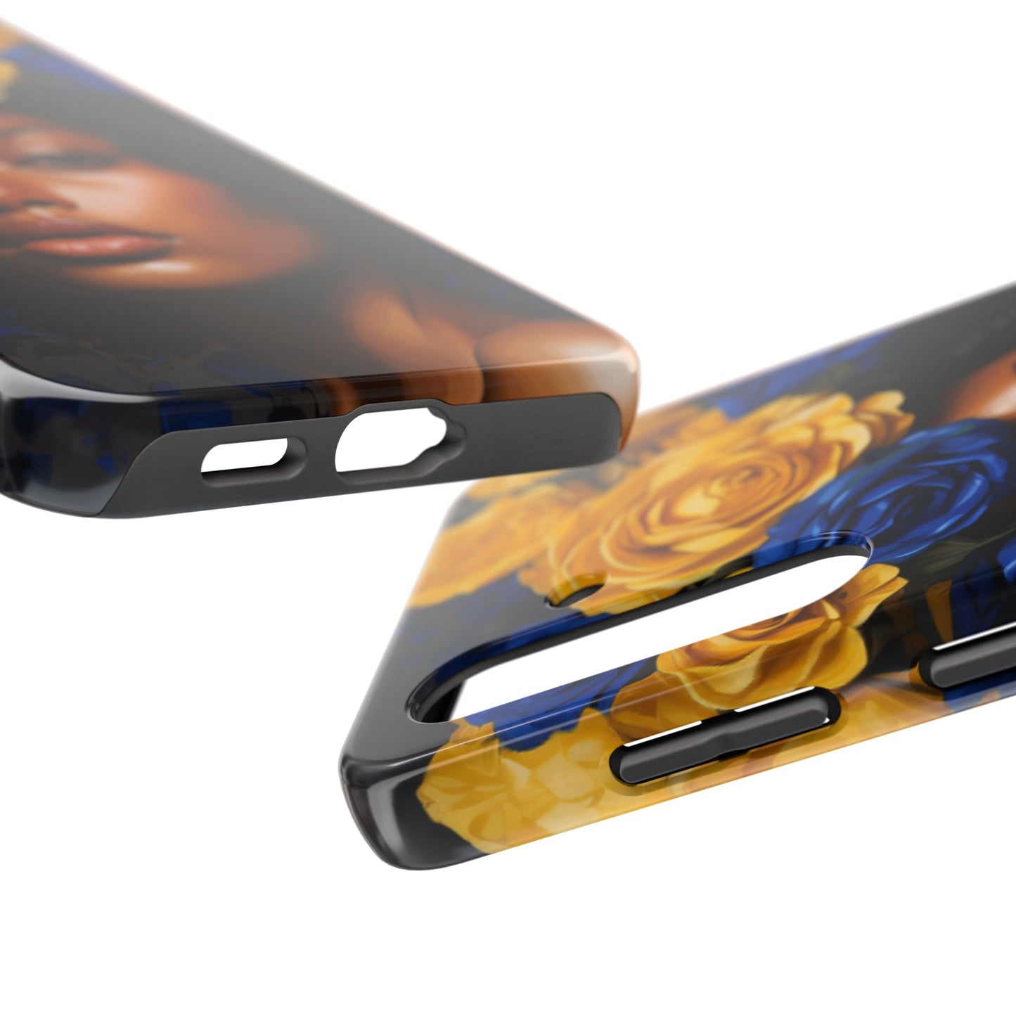 Stunning in Blue and Gold Beautiful Black Woman Tough Phone Case