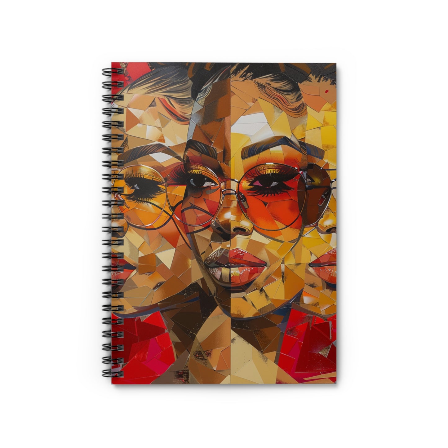 Red Mosaic Woman Spiral Notebook - Ruled Line