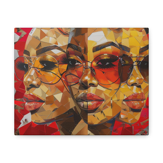 Red Mosaic Women Canvas Wrap