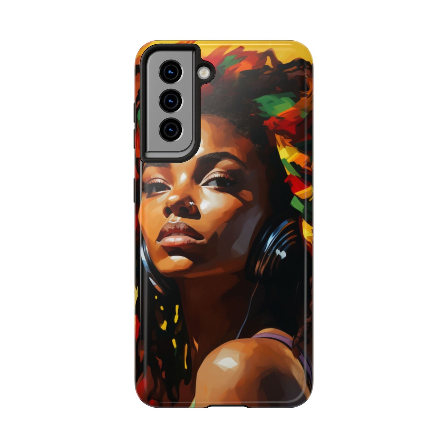 Beautiful Black Rasta Diva Tough Phone Case