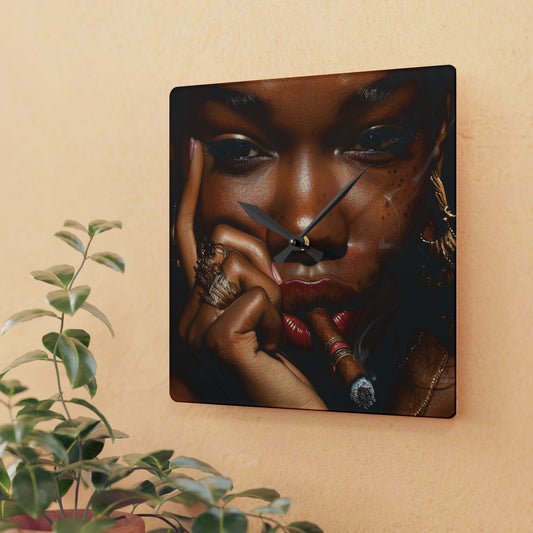 Cigar Diva Acrylic Wall Clock