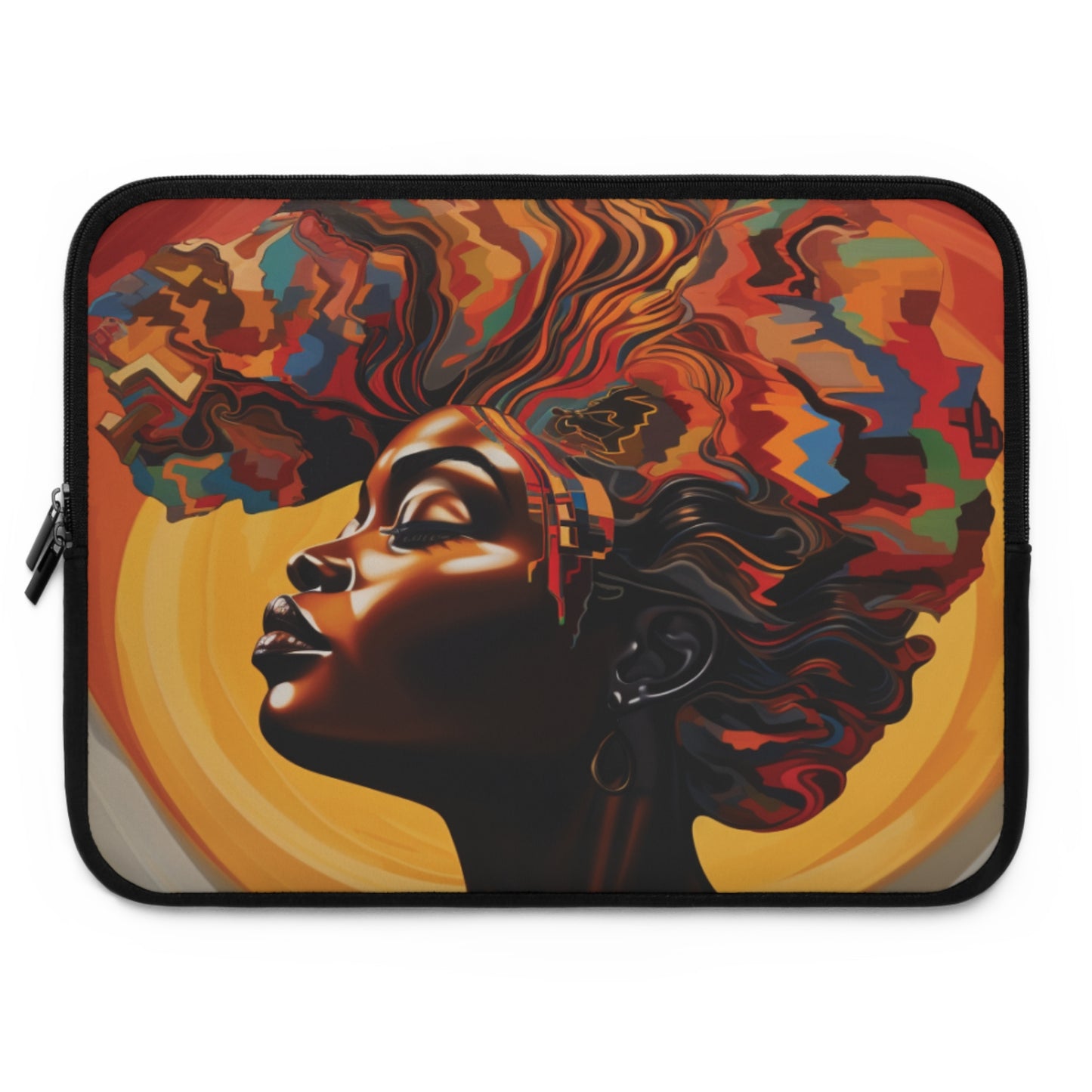 Colorful Black Woman Mane Laptop Sleeve