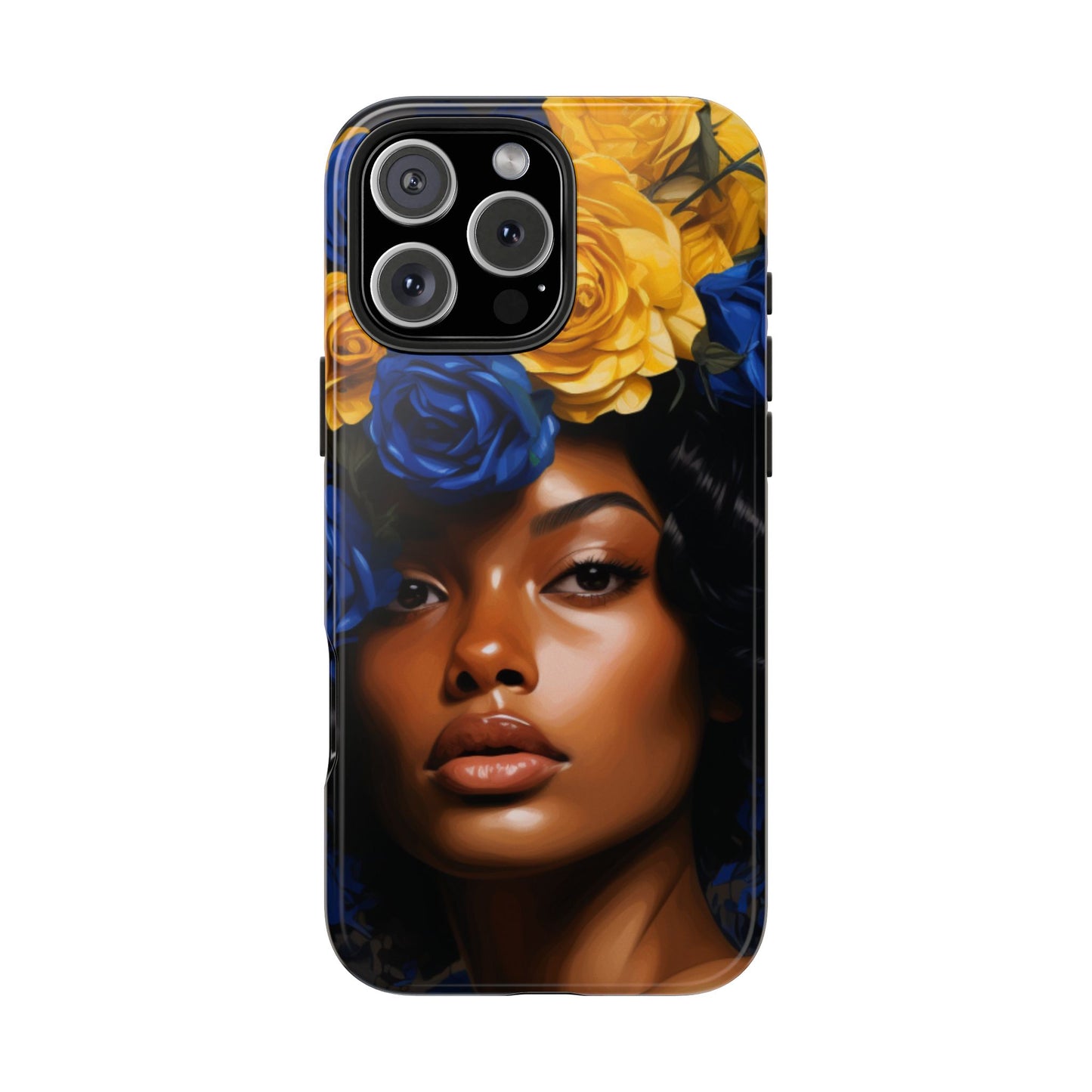 Stunning in Blue and Gold Beautiful Black Woman Tough Phone Case