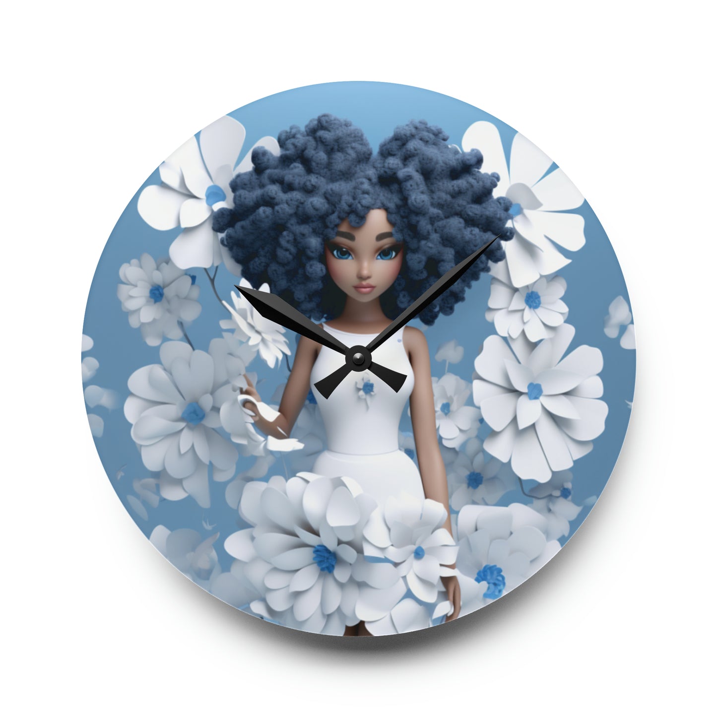 Blue Fairy Acrylic Wall Clock