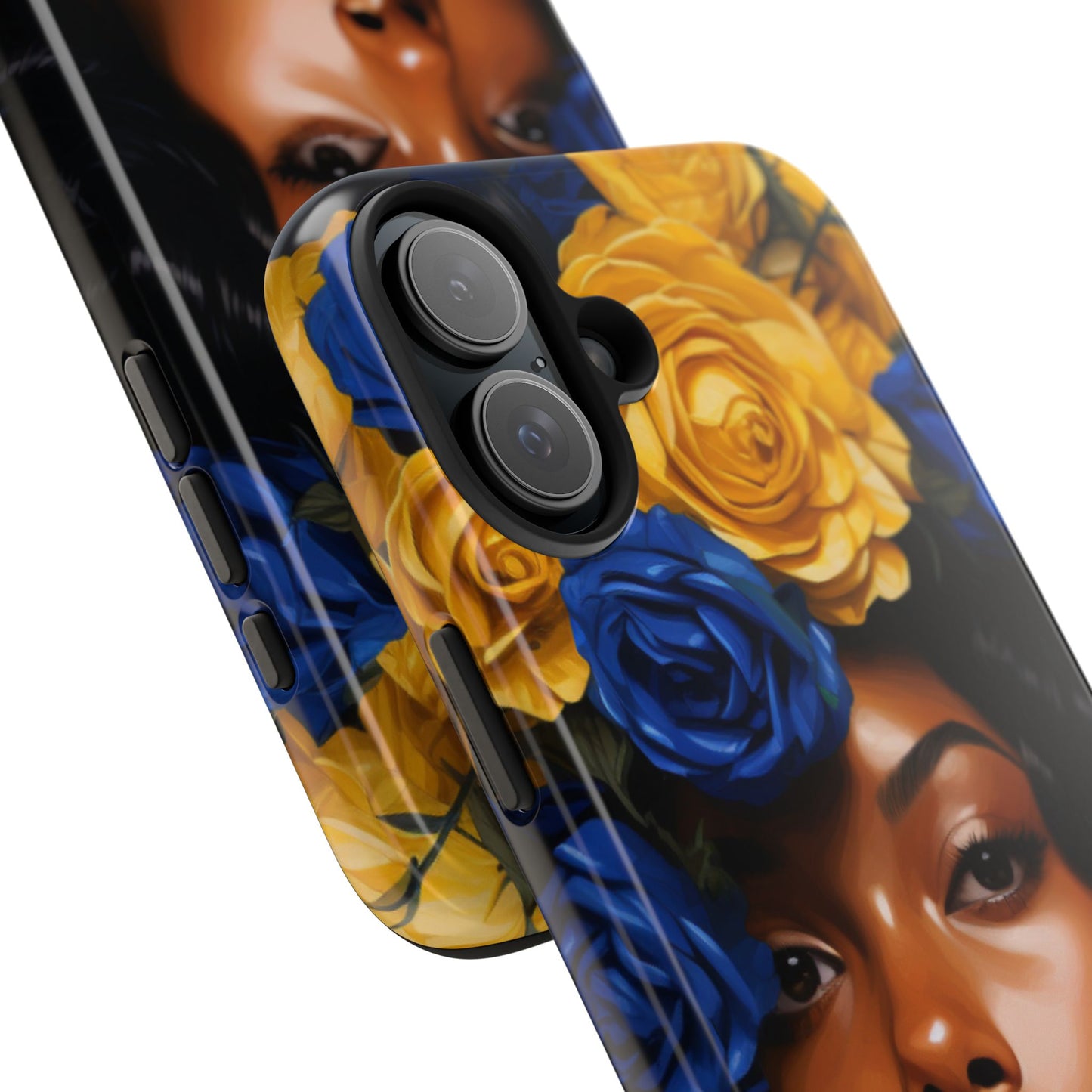 Stunning in Blue and Gold Beautiful Black Woman Tough Phone Case