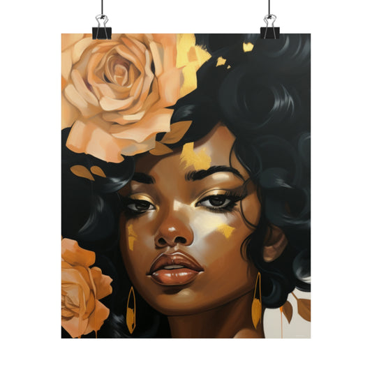 Beautiful Flowers Vertical Poster - Gold #1