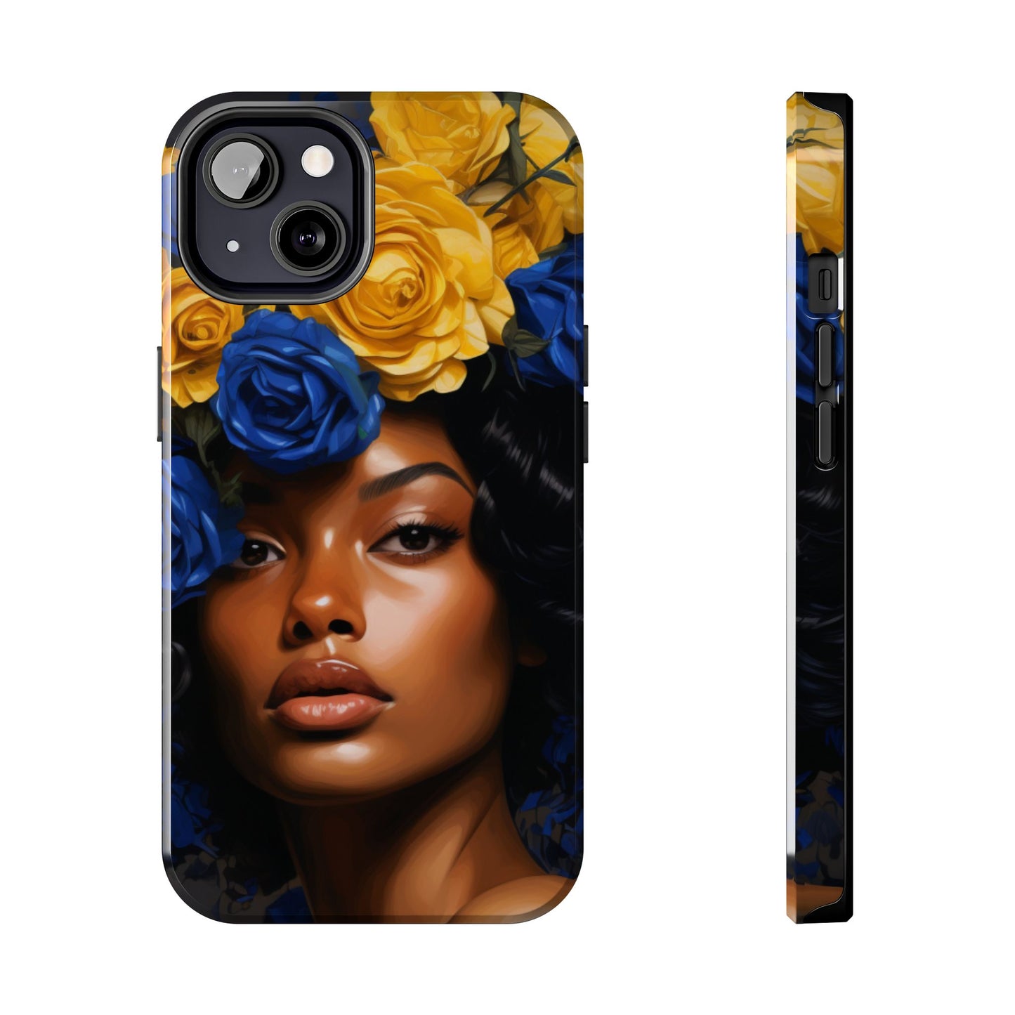 Stunning in Blue and Gold Beautiful Black Woman Tough Phone Case