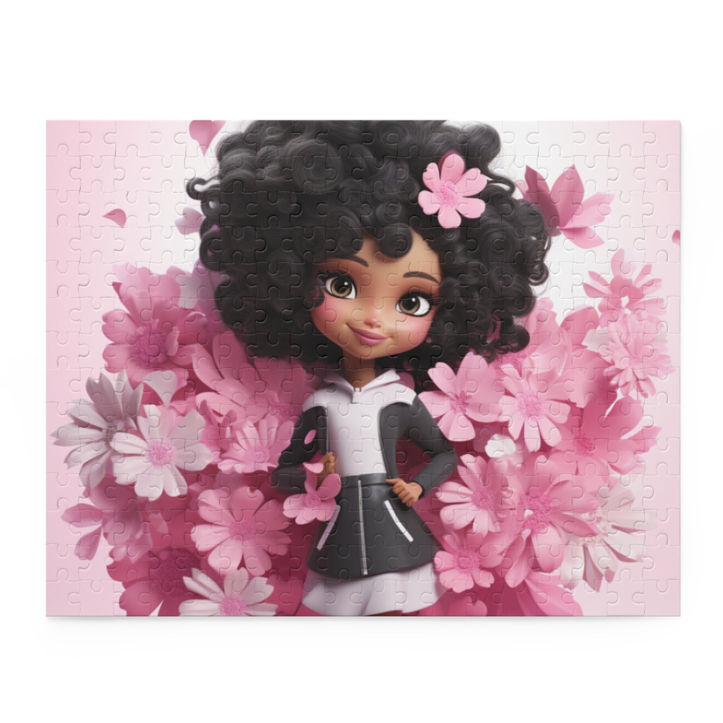 Beautiful Black Fairy (Pink) Jigsaw Puzzle (120, 252, 500-Piece)