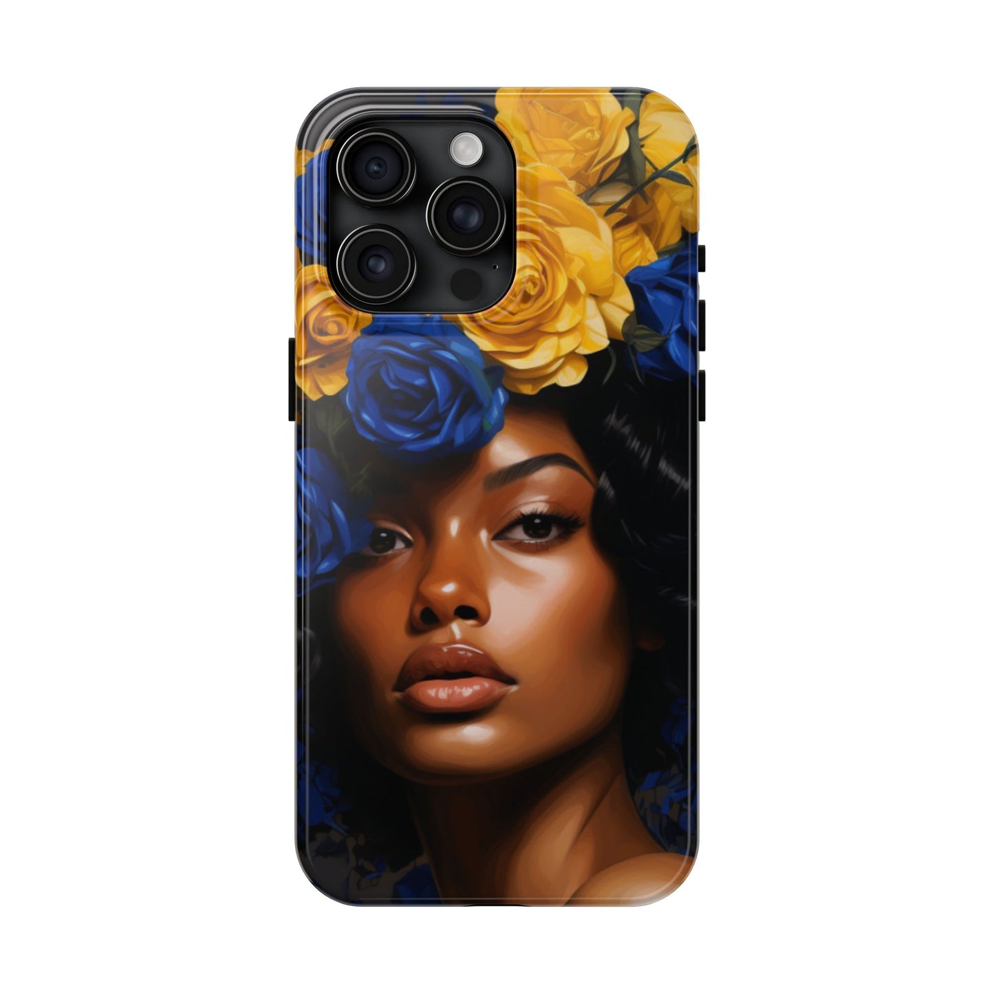 Stunning in Blue and Gold Beautiful Black Woman Tough Phone Case