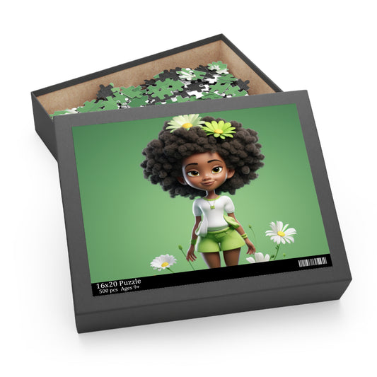 Beautiful Black Fairy (Green) Jigsaw Puzzle (120, 252, 500-Piece)