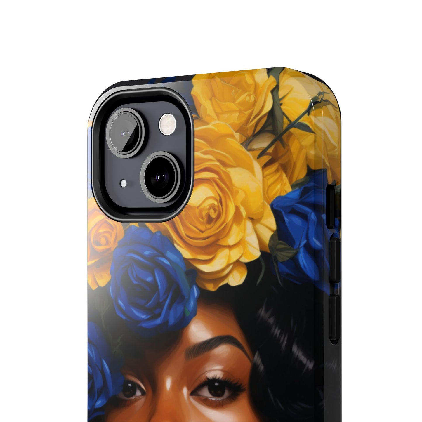 Stunning in Blue and Gold Beautiful Black Woman Tough Phone Case