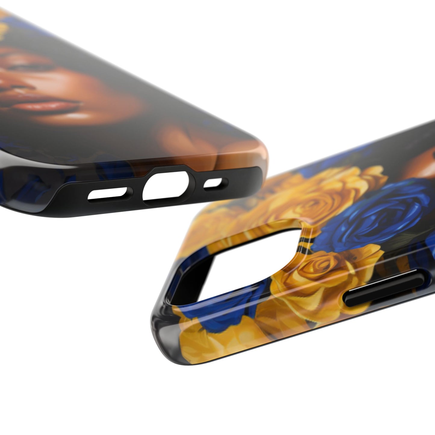 Stunning in Blue and Gold Beautiful Black Woman Tough Phone Case