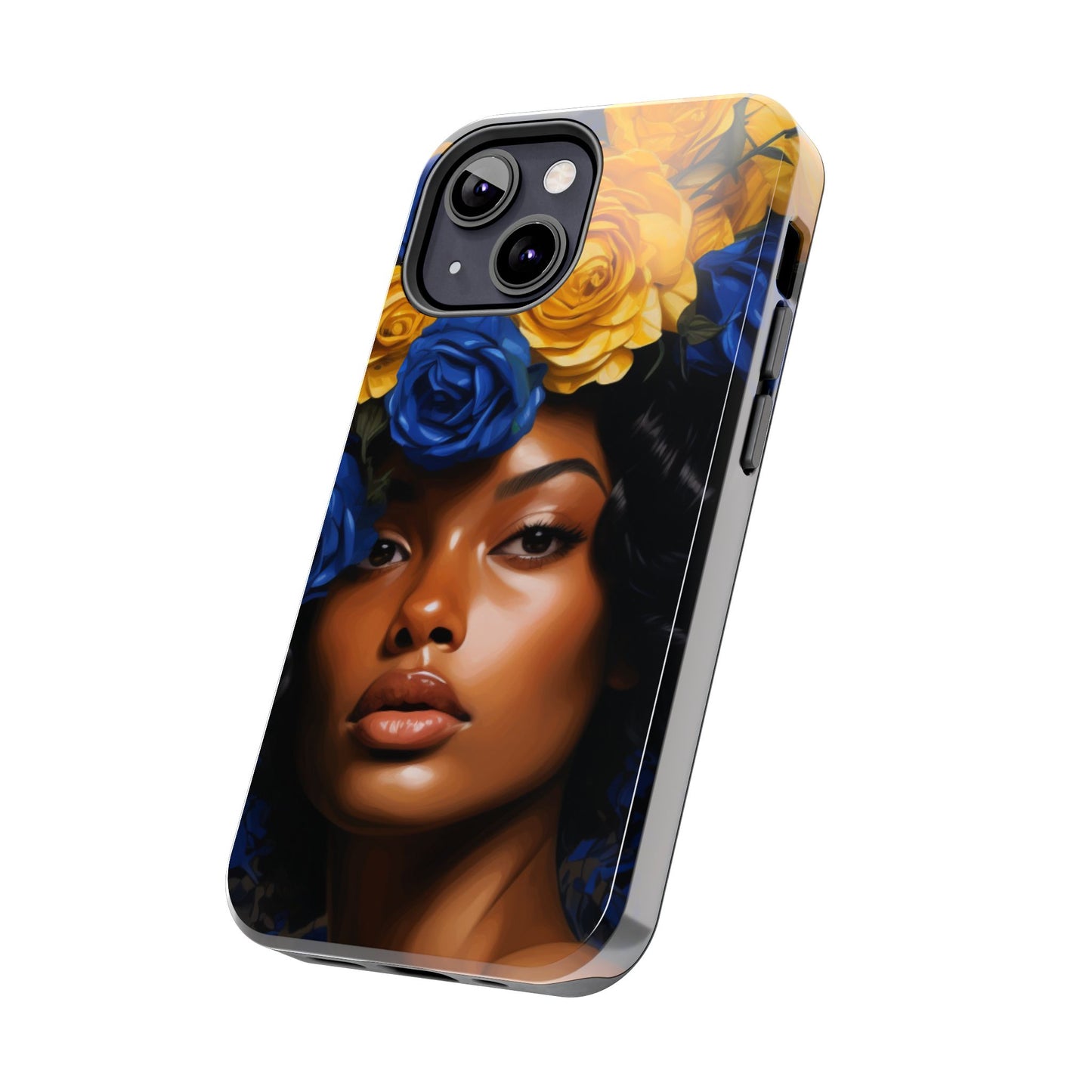 Stunning in Blue and Gold Beautiful Black Woman Tough Phone Case