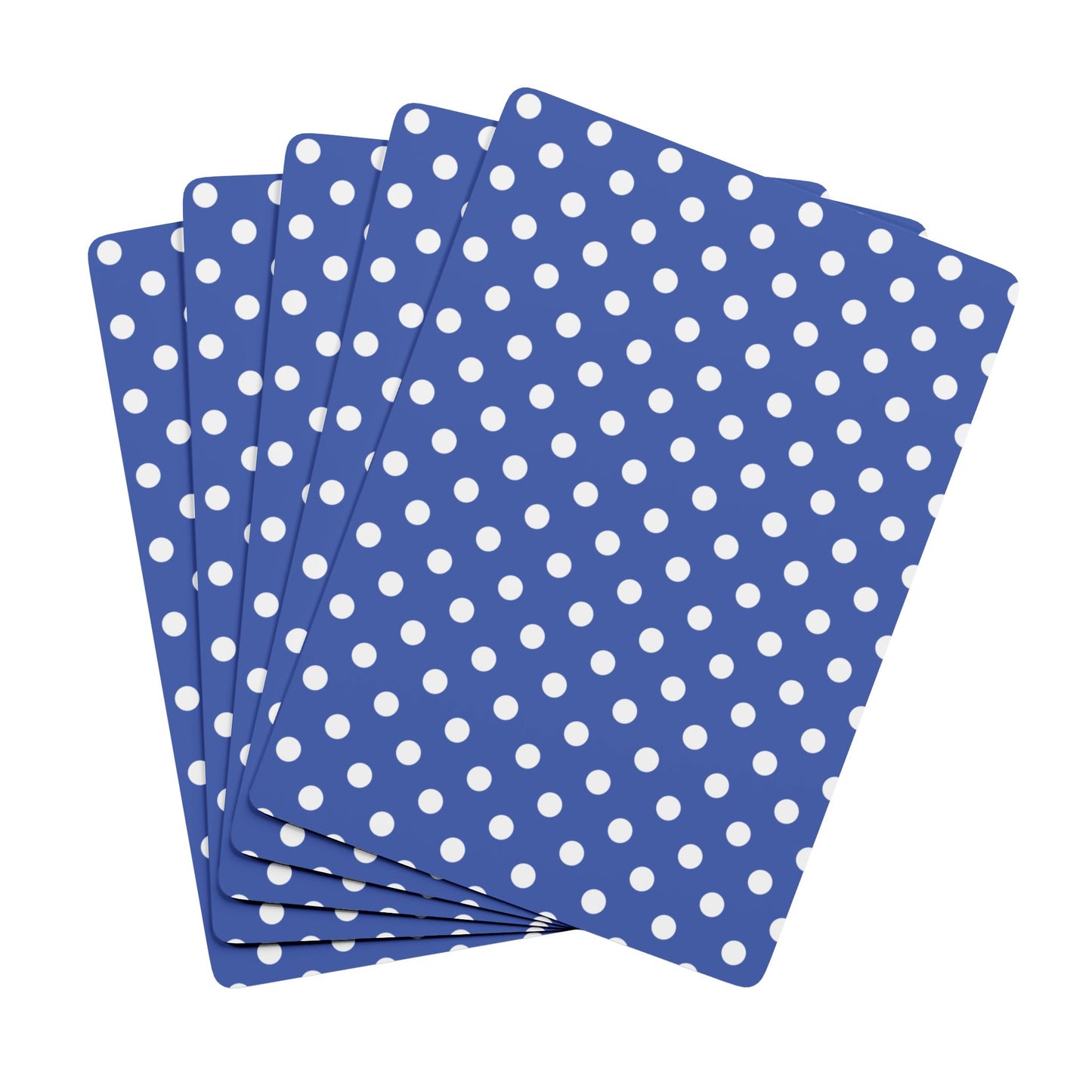 Blue With White Polka Dots Poker Playing Cards - Stylish Design for Card Games