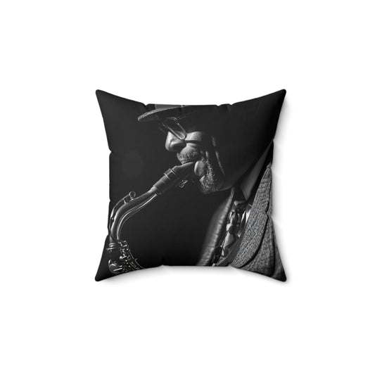 Soulful Sax Man Spun Polyester Square Pillow