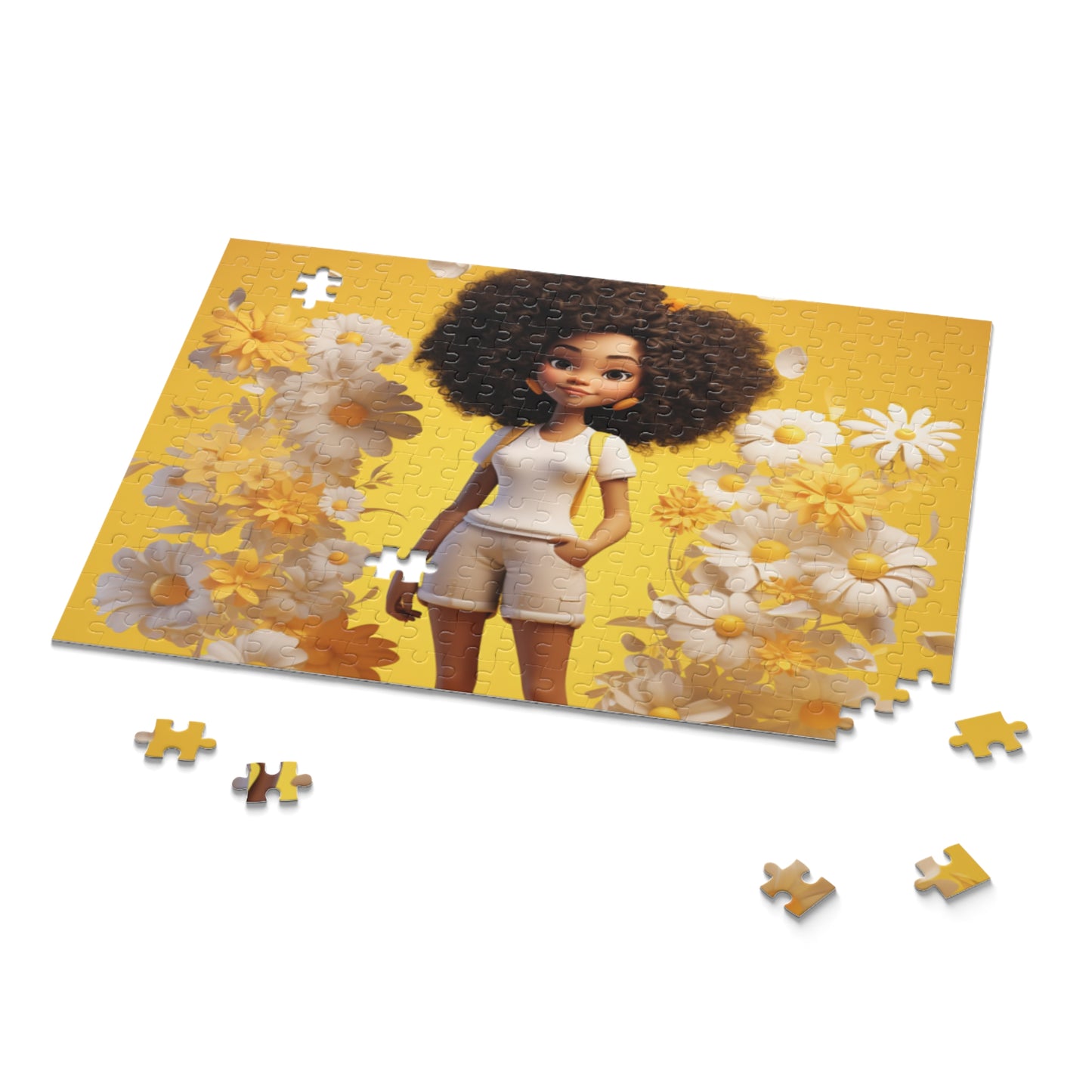 Beautiful Black Fairy (Yellow) Jigsaw Puzzle (120, 252, 500-Piece)